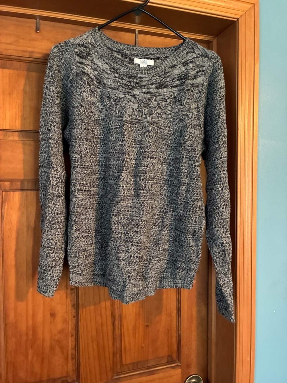 croft & barrow Gray Marled Knit Crewneck Sweater